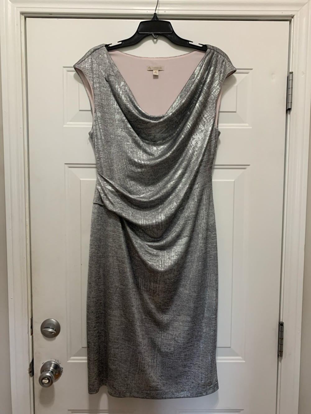 3/$15 Cato Silver Draped Cocktail Dress Size 14